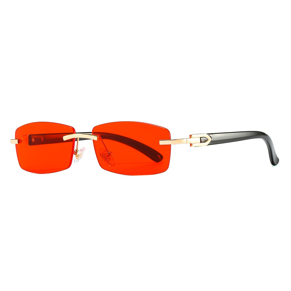 Gleyemor Rimless Rectangle Sunglasses for Women Mens Fashion Vintage  Frameless Square Glasses with Gradient Lens