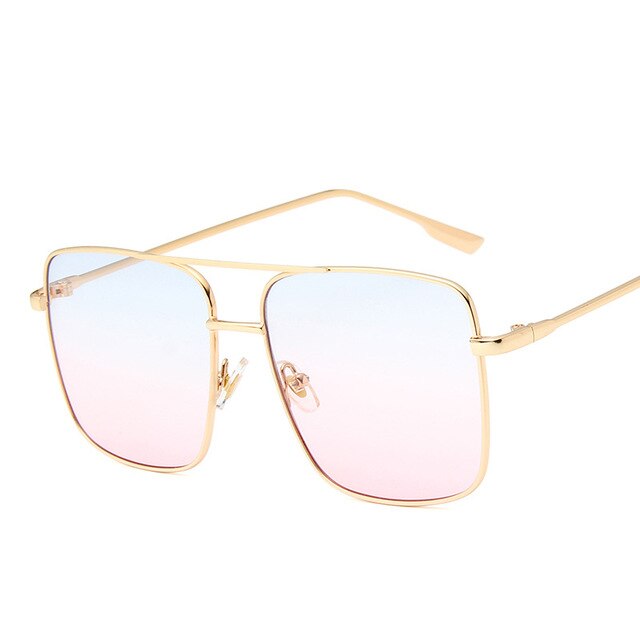 Gold Faded Lens Oversized Sunglasses