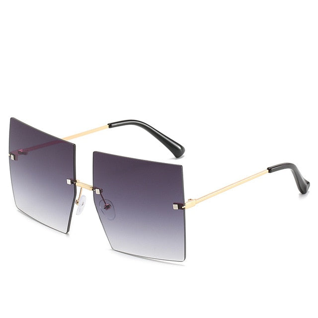 Women's Trendy Square Rimless Sunglasses
