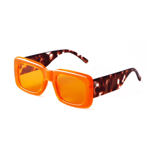 Calanovella Thick Square Rectangle Sunglasses Designer Leopard Frame