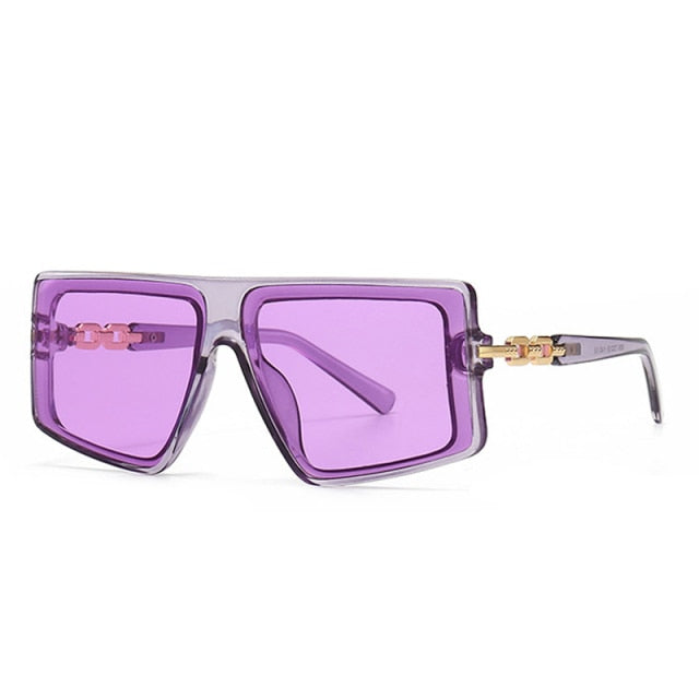 Calanovella Trendy Fashion Colorful Tinted Square Sunglasses UV400