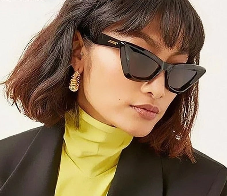 Fashion Sunglasses For Women Trendy Cateye Luxury Brand Vintage