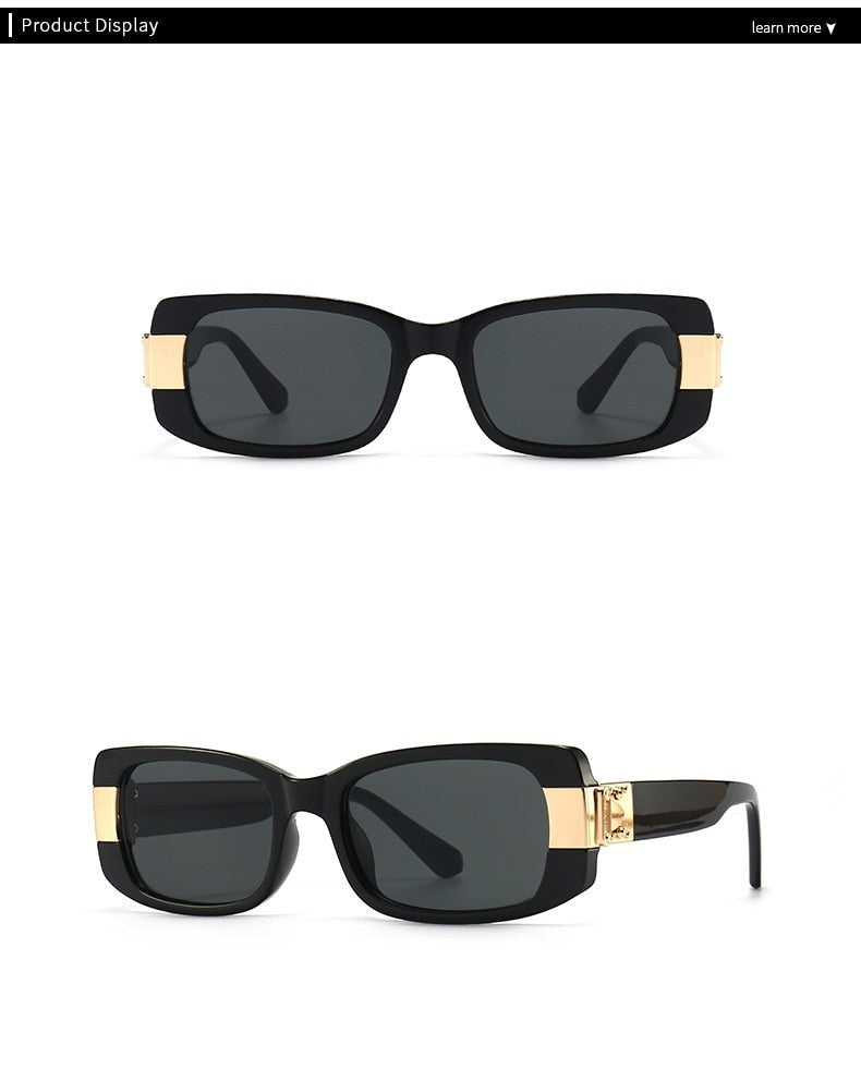 Fashion Vintage Rectangle Sunglasses Women Men Luxury Brand