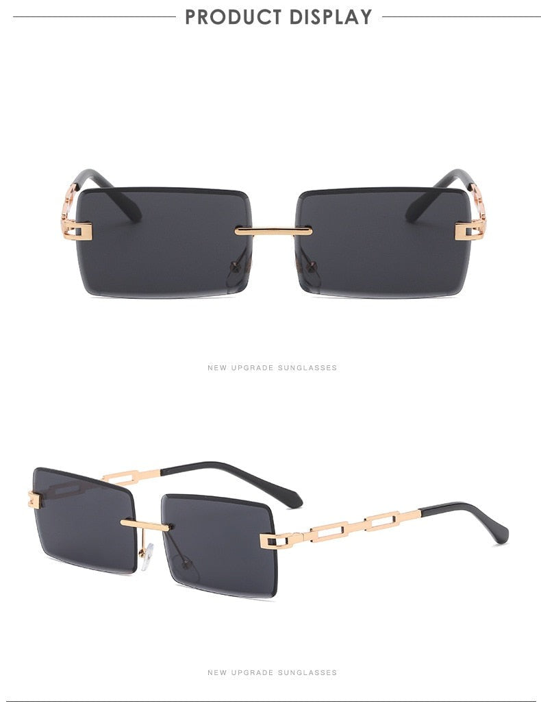 Small Rectangle Sunglasses Women Luxury Brand Men Shades Retro